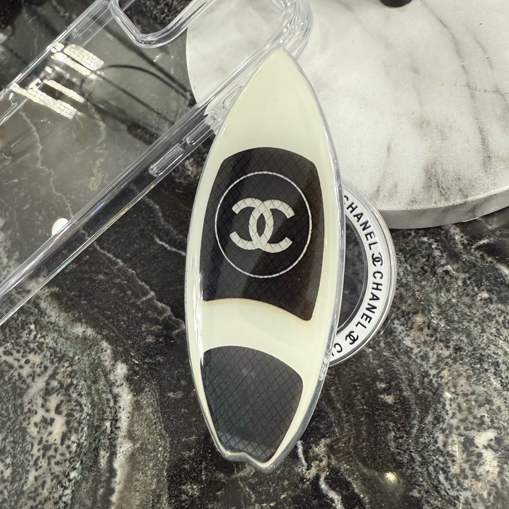 Custom CHANEL Surfboard Pop socket magnetic for phone or in car, vanity mirror.. - Picture 2 of 7